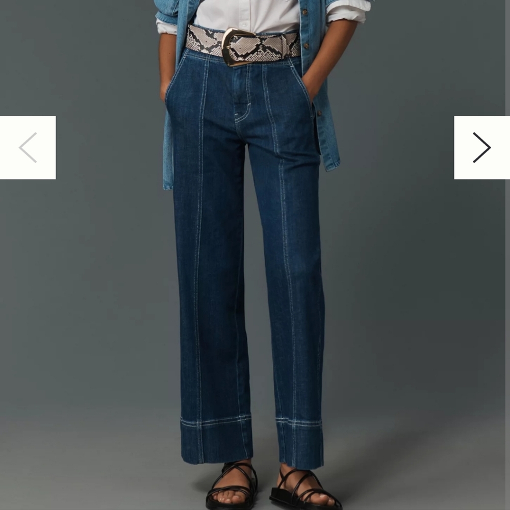 Anthropologie Pilcro Seamed High Rise Flare Wide Leg Jeans Like New 27P